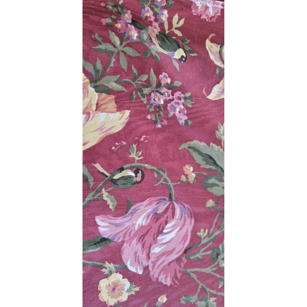 Robert Kaufman Bird Floral Ivy Red Cotton Fabric Cottage Classic 130x56 Material - Picture 3 of 5